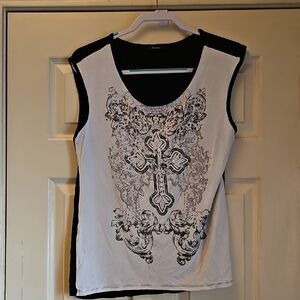 Cocomo Black and White Graphic Tank Top